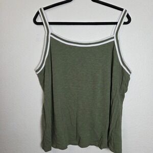 Vintage by Torrid Slub Knit Tank Top Cami Tank Contrast Trim Size 3X